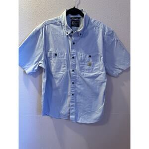 Carhartt Rugged Flex Relaxed Fit Blue Workwear Button Down Shirt L